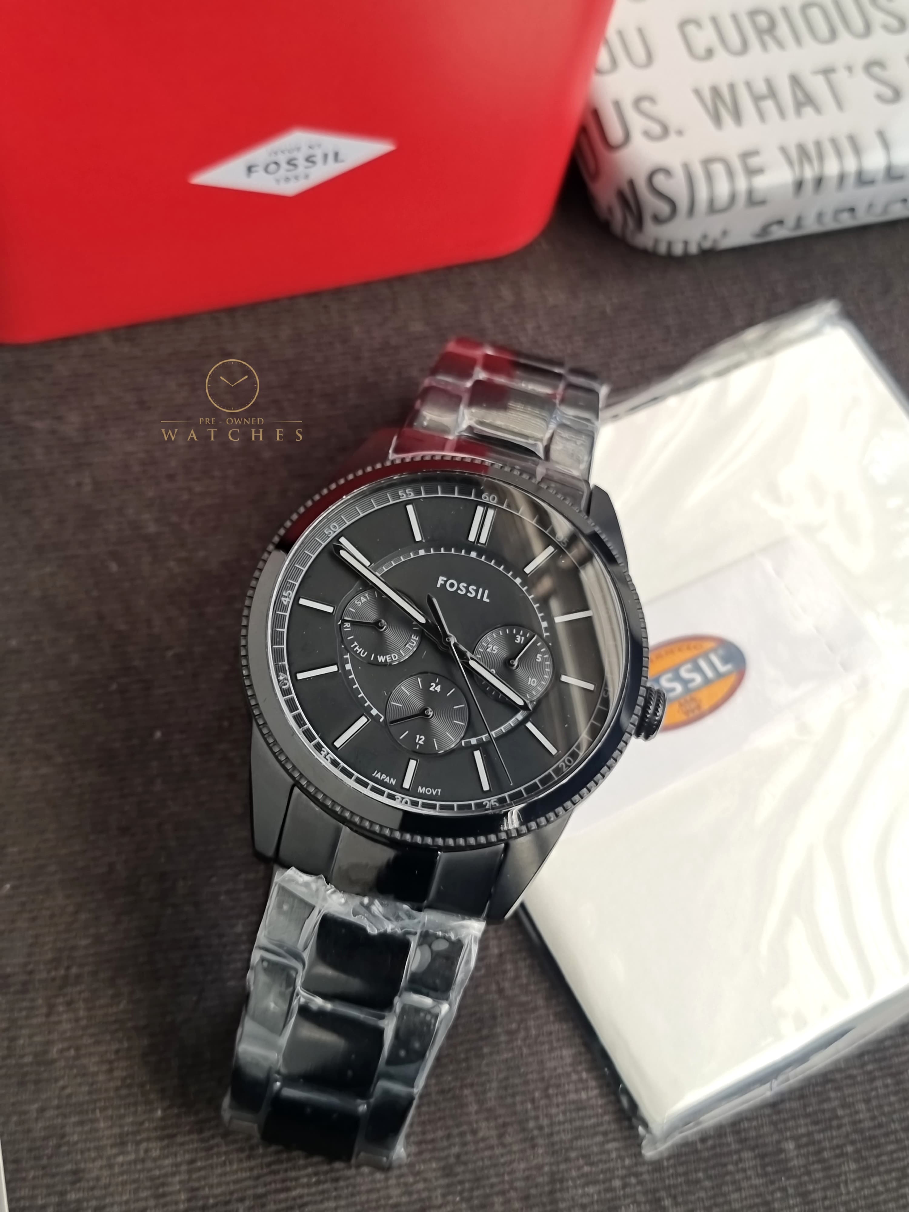 Fossil Analog Black Dial Men's Watch-FS6135