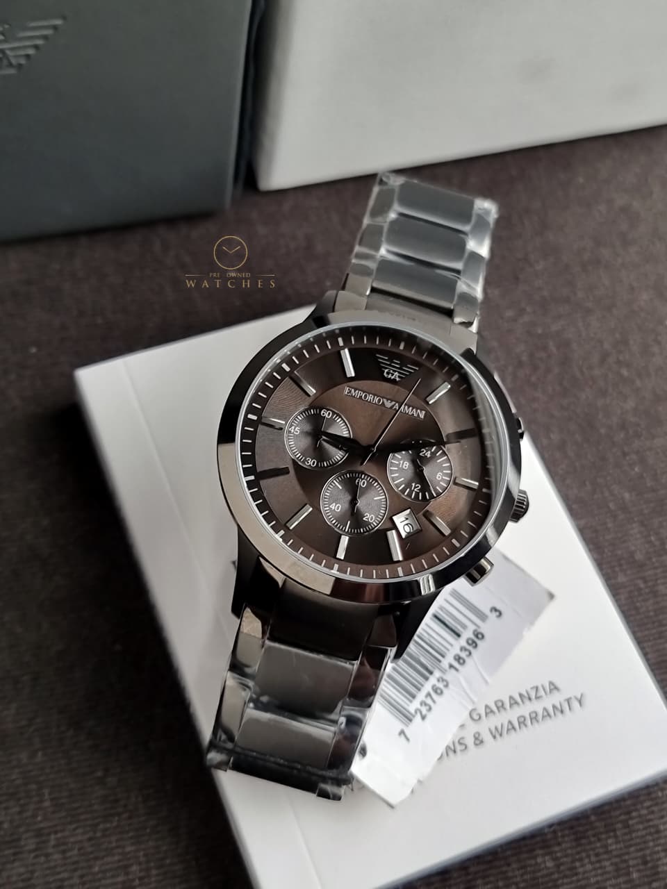 Emporio Armani Men’s Quartz Stainless Steel Brown Dial 43mm Watch AR2454