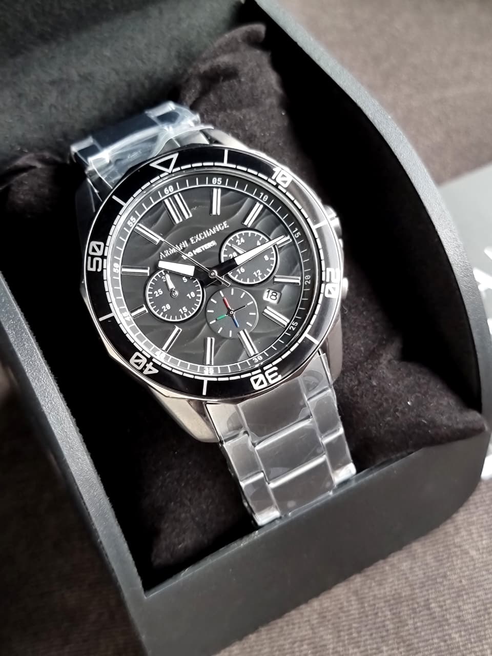 Armani Exchange Spencer Chronograph Quartz Black Dial Gunmetal Chain Men's Watch
AX1959