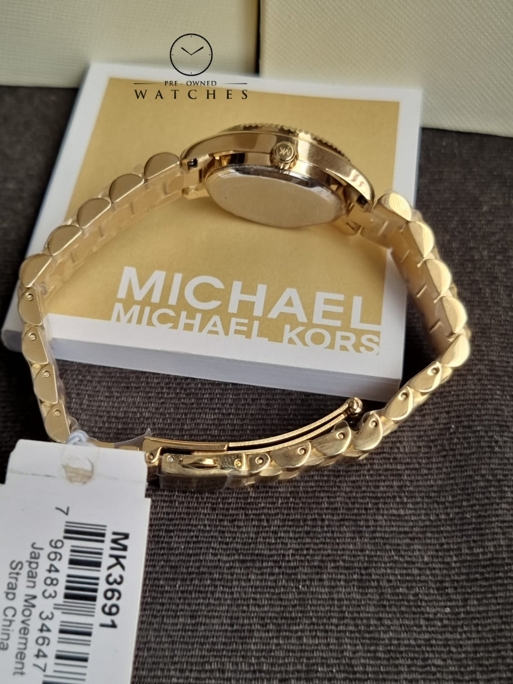 Michael Kors Women’s Quartz Gold Stainless Steel Crystal Pave Dial 26mm Watch MK3691