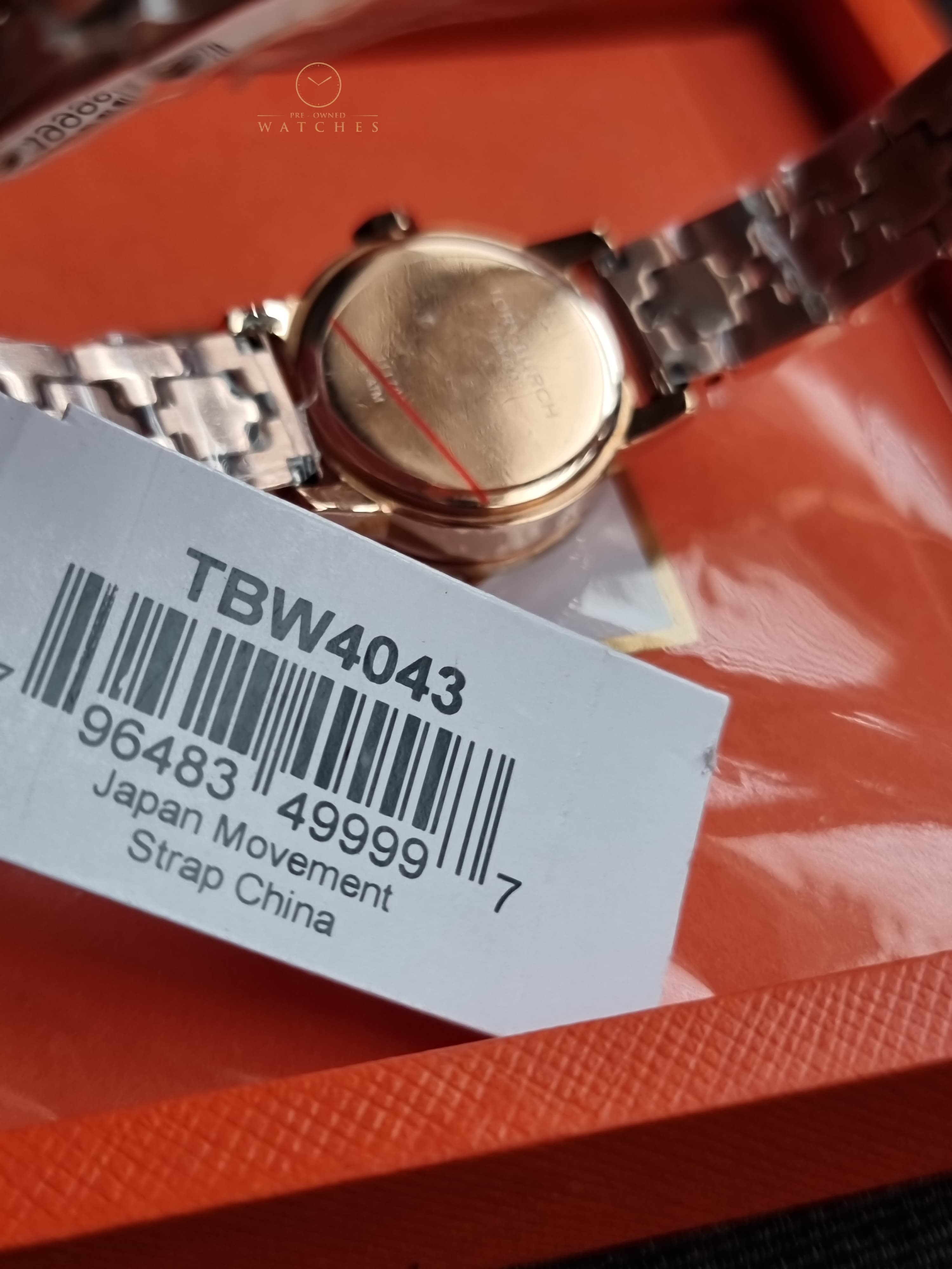 Tory Burch Reva Rose Gold Stainless Steel Cream Dial Quartz Watch for Ladies - TBW4043