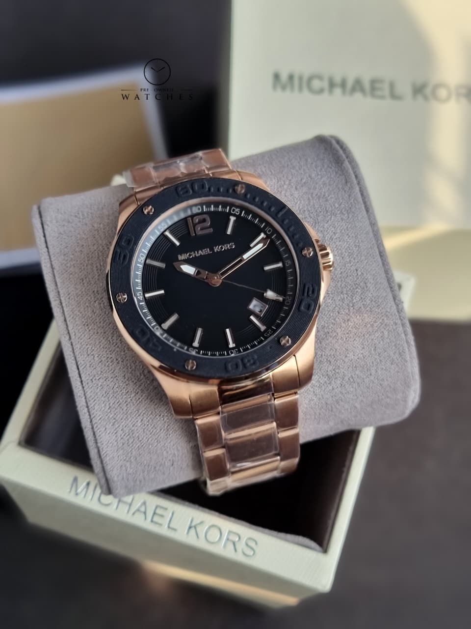 Michael Kors Outlet Oversized Nolan Rose Gold-Tone Watch-MK9098