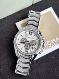 Michael Kors Women’s Chronograph Quartz Stainless Steel Silver Dial 44mm Watch MK6728