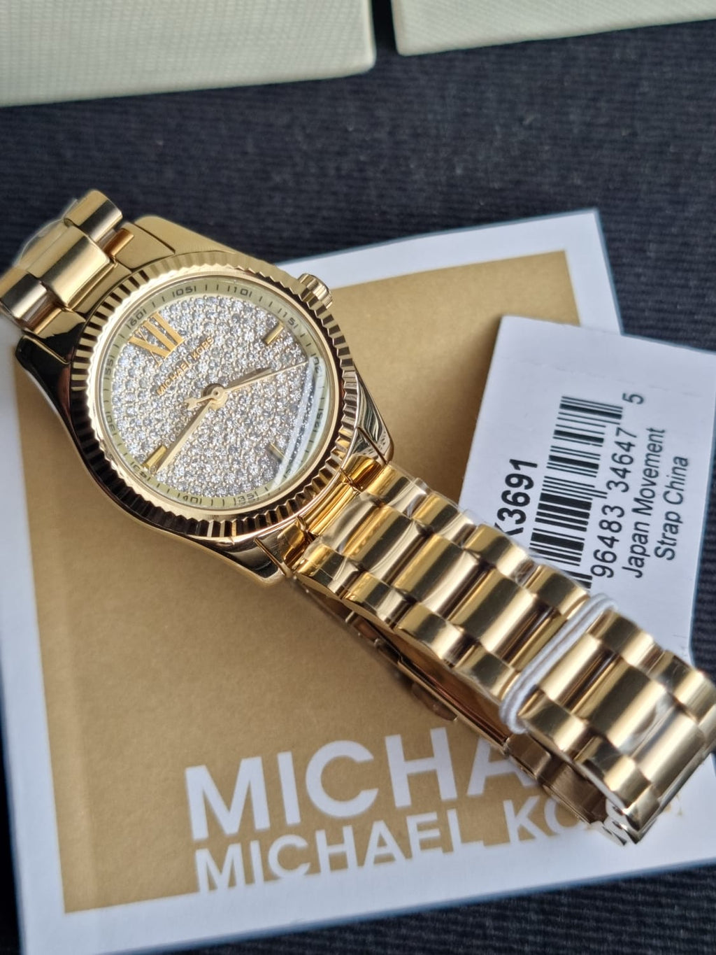 Michael Kors Women’s Quartz Gold Stainless Steel Crystal Pave Dial 26mm Watch MK3691