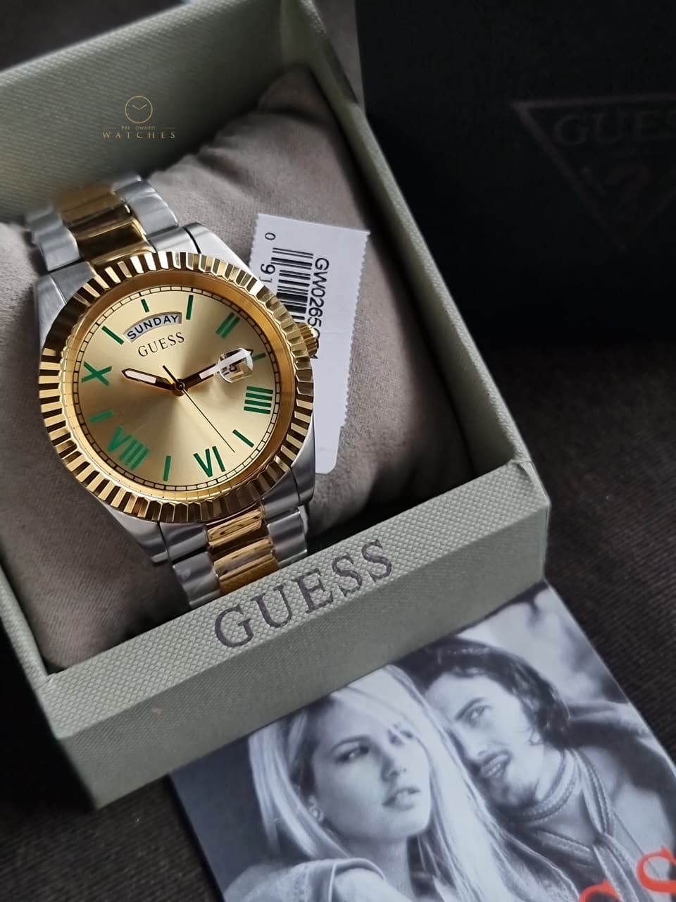 Guess Connoisseur Champagne Round Dial 41mm Analog Men's Watch - GW0265G14