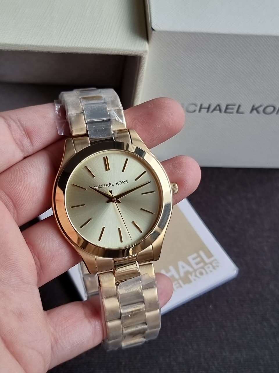 Michael Kors Women’s Quartz Gold Stainless Steel Gold Dial 44mm Watch MK8671