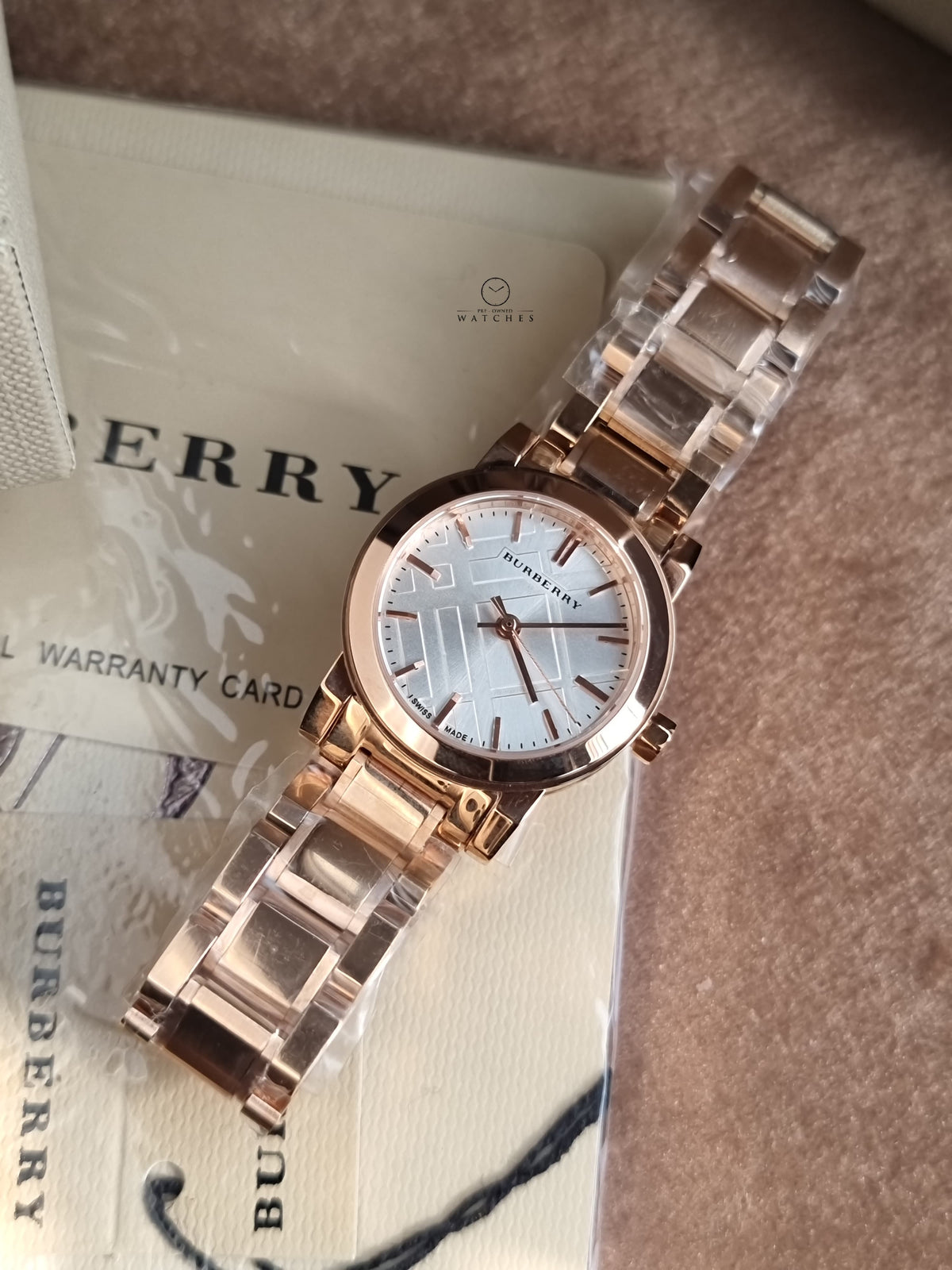 Burberry The City Rose gold Stainless Steel White Dial Quartz Watch for Ladies - BU9204